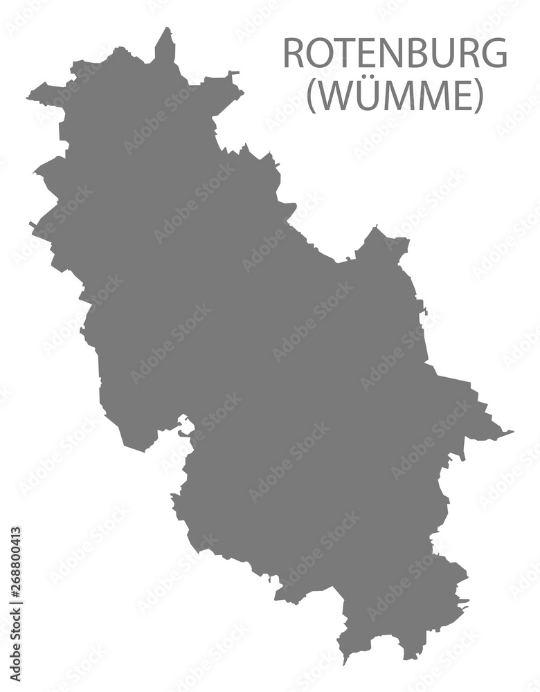 Rotenburg grey county map of Lower Saxony Germany DE