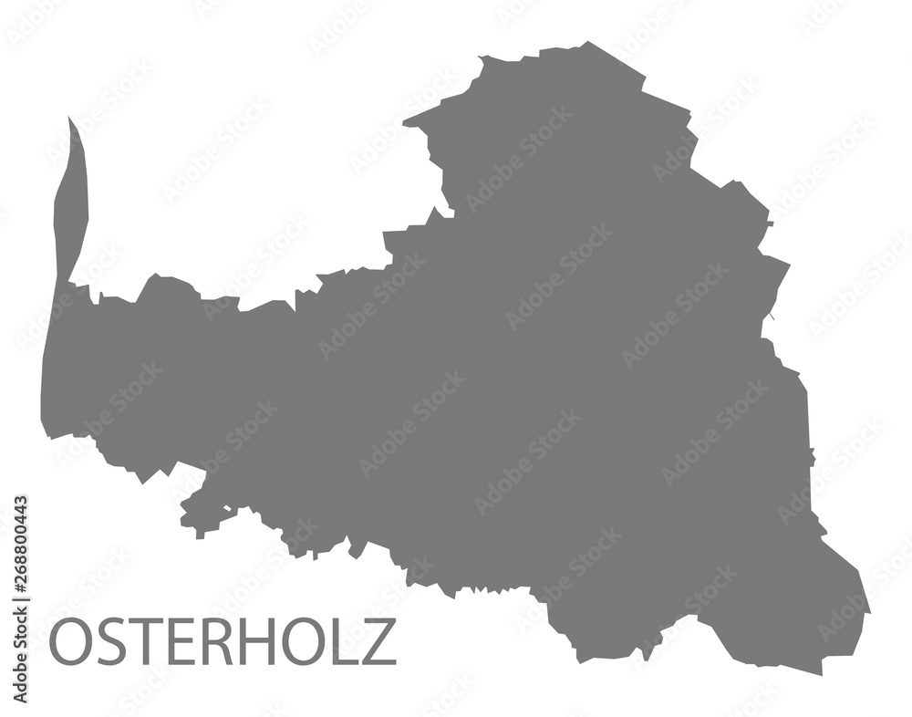 Osterholz grey county map of Lower Saxony Germany DE