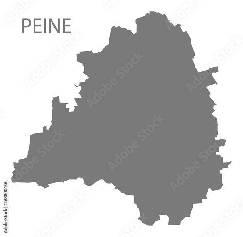 Peine grey county map of Lower Saxony Germany DE