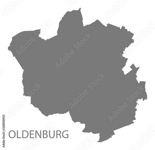 Oldenburg grey county map of Lower Saxony Germany DE
