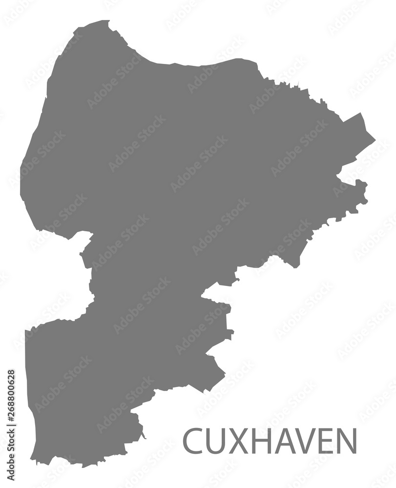 Cuxhaven grey county map of Lower Saxony Germany DE