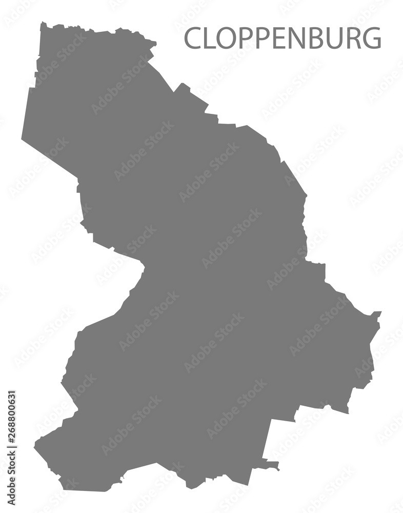 Cloppenburg grey county map of Lower Saxony Germany DE