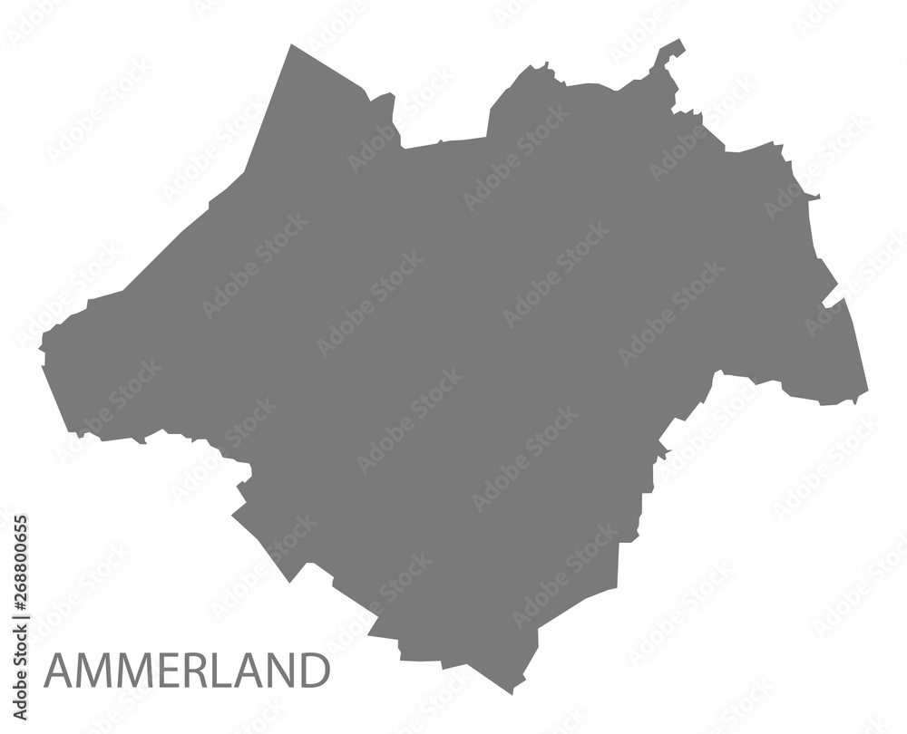 Obraz premium Ammerland grey county map of Lower Saxony Germany DE