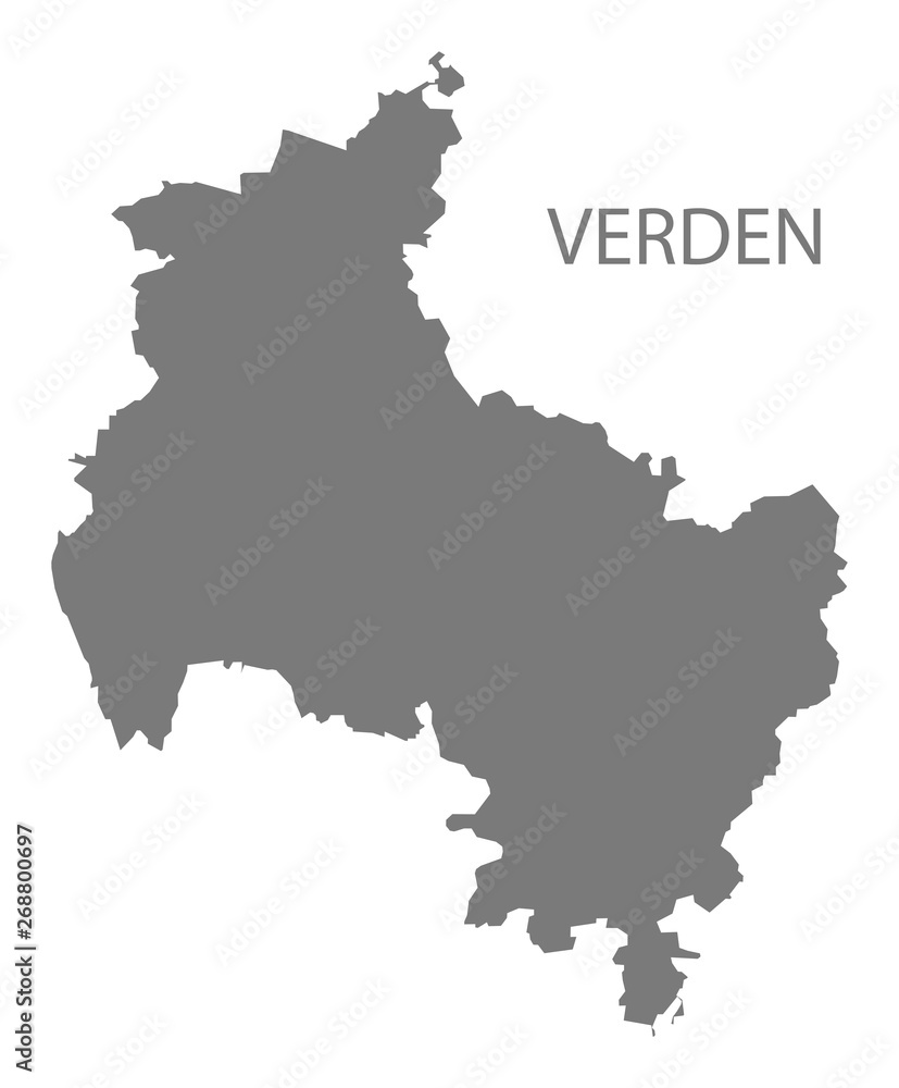 Verden grey county map of Lower Saxony Germany DE Verden grey county map of Lower Saxony Germany DE