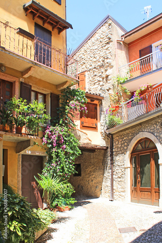 The town of Malcesine Italy Sunny summer day © Inna
