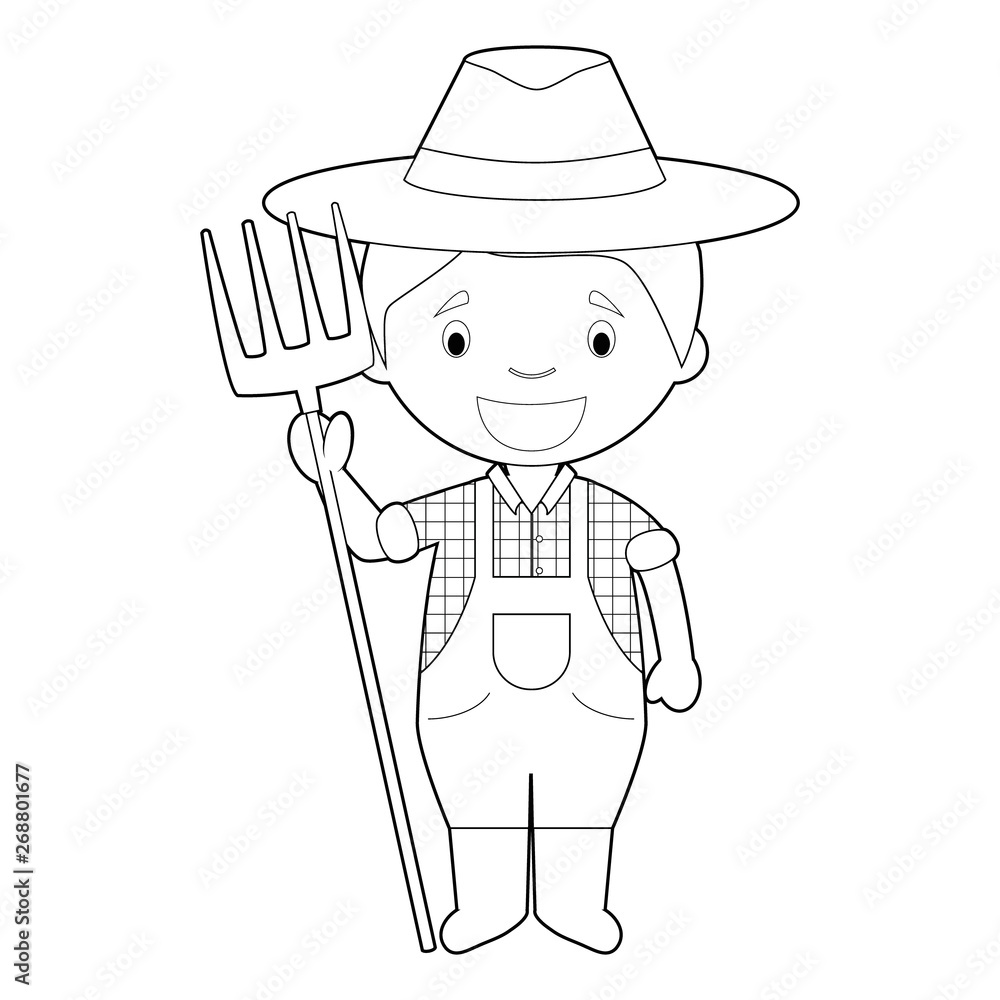 How to Draw a Farmer Step by Step🥰 .Easy Easy Drawing for Kids💖 - YouTube