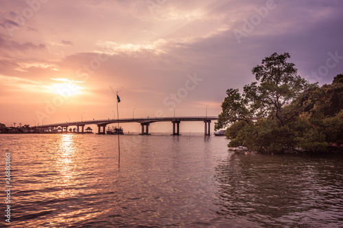 bridge in sunset in Thailand © 06photo