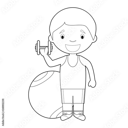 Easy coloring cartoon vector illustration of a trainer.