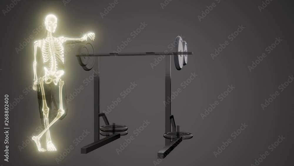 man in gym room with visible bones man in gym room with visible bones