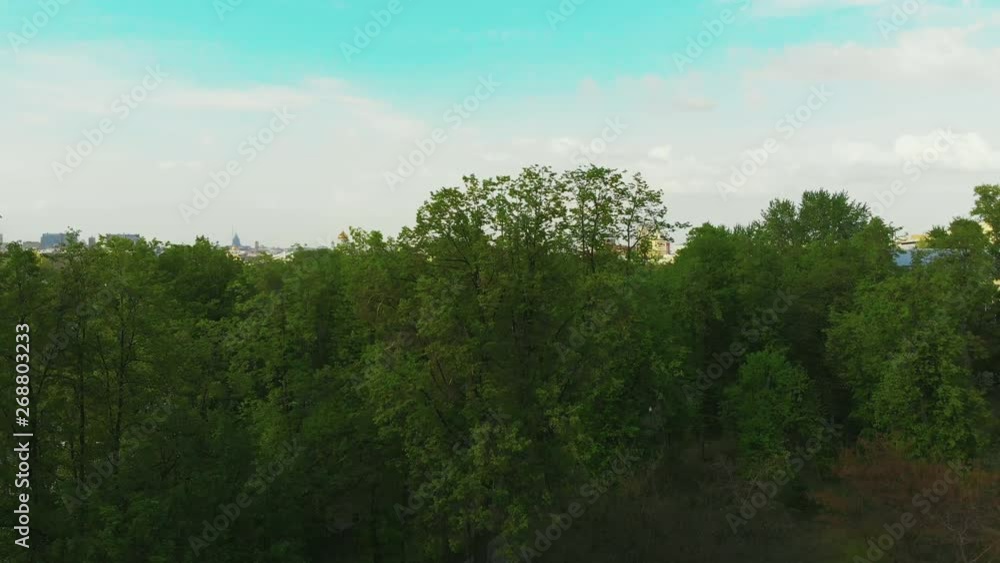 Panoramic video from a drone in the center of Moscow., Aerial shooting in the city center, a beautiful view of the park, the river and the sights of the city Panoramic video from a drone in the center of Moscow., Aerial shooting in the city center, a beautiful view of the park, the river and the sights of the city