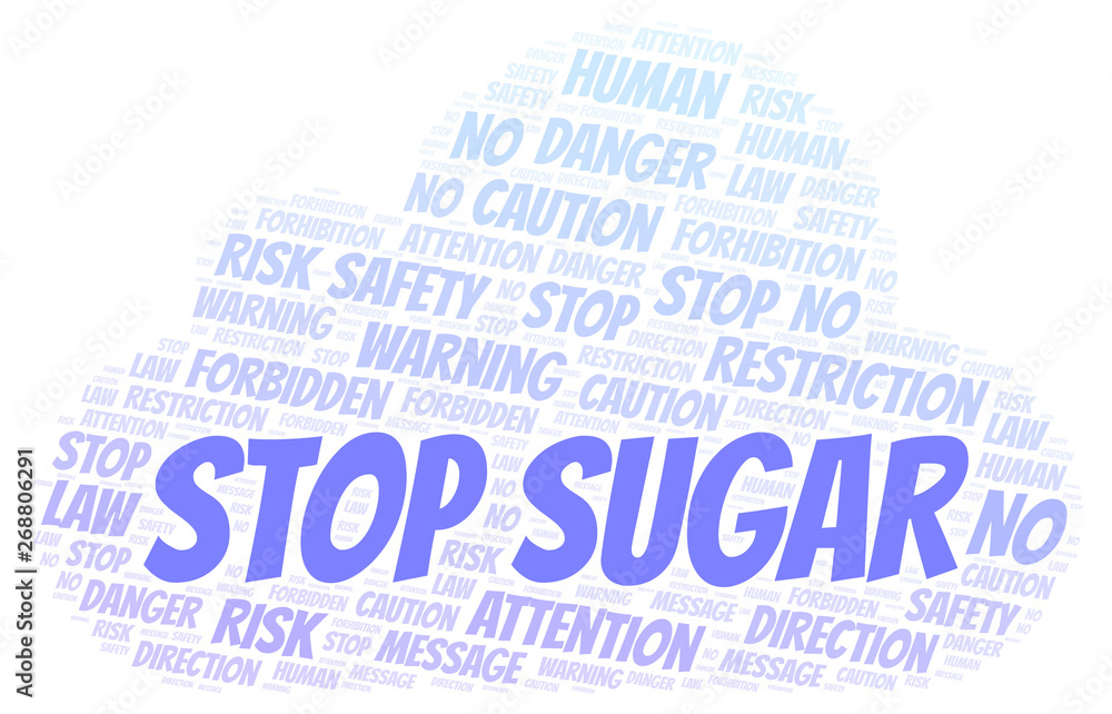 Obraz premium Stop Sugar word cloud. Wordcloud made with text only.