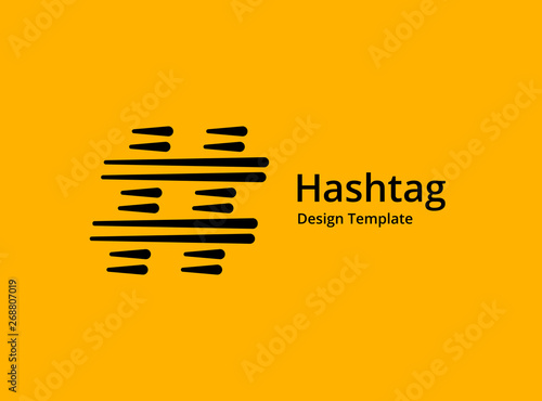 Hashtag symbol logo icon design template elements