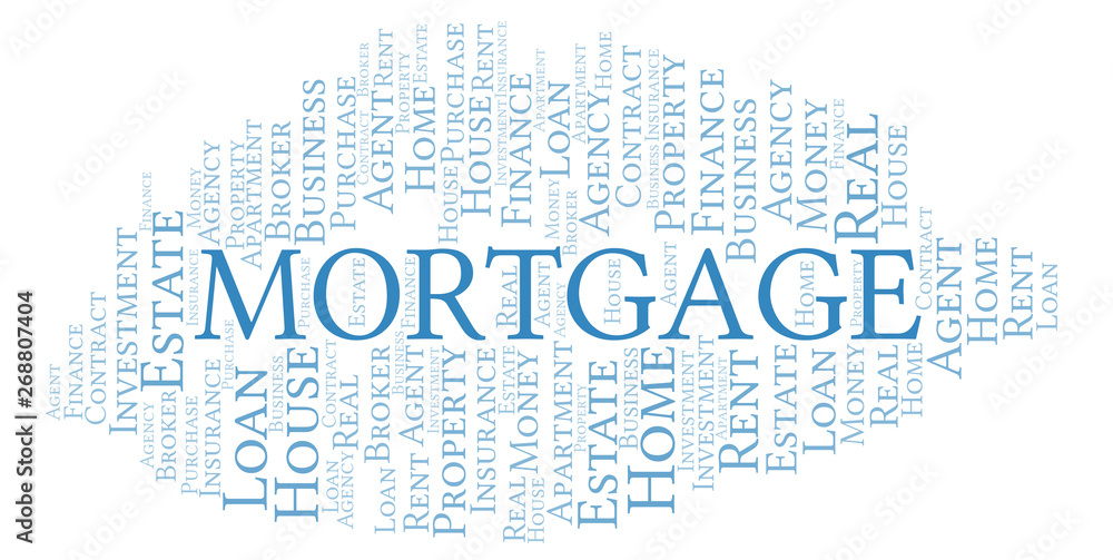 Fototapeta premium Mortgage word cloud. Wordcloud made with text only.