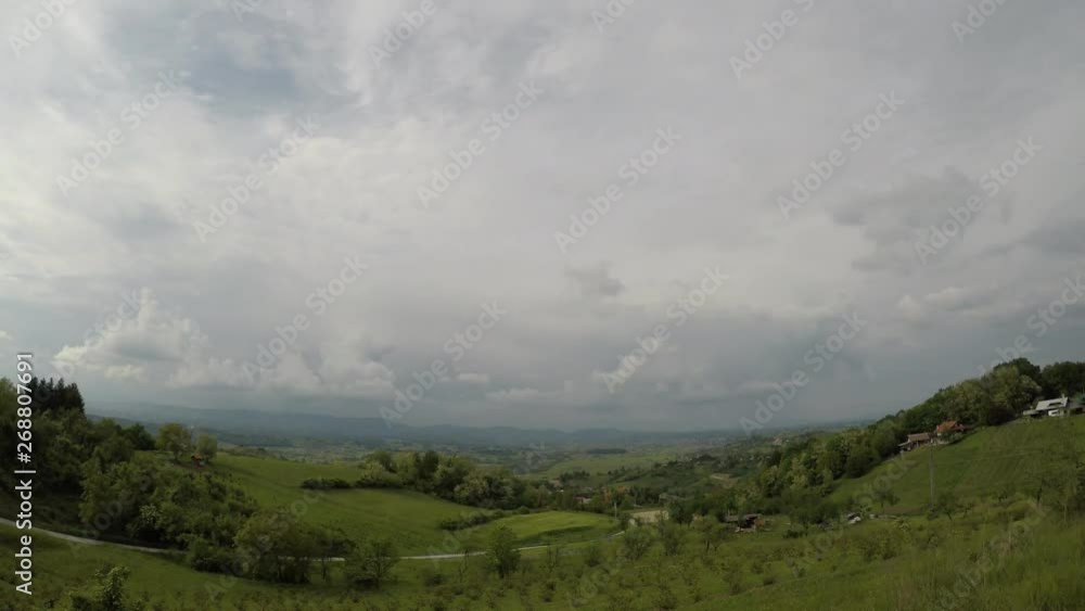 Time lapse of moving clouds, morning, north Croatia, wide angle Time lapse of moving clouds, morning, north Croatia, wide angle