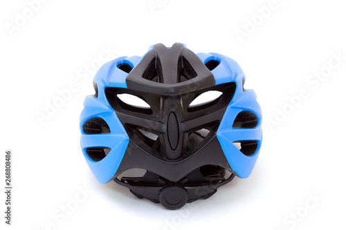 Blue cycling helmet