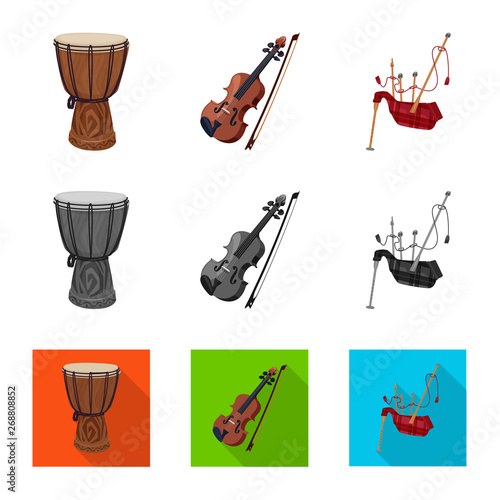 Vector illustration of music and tune logo. Collection of music and tool stock vector illustration.