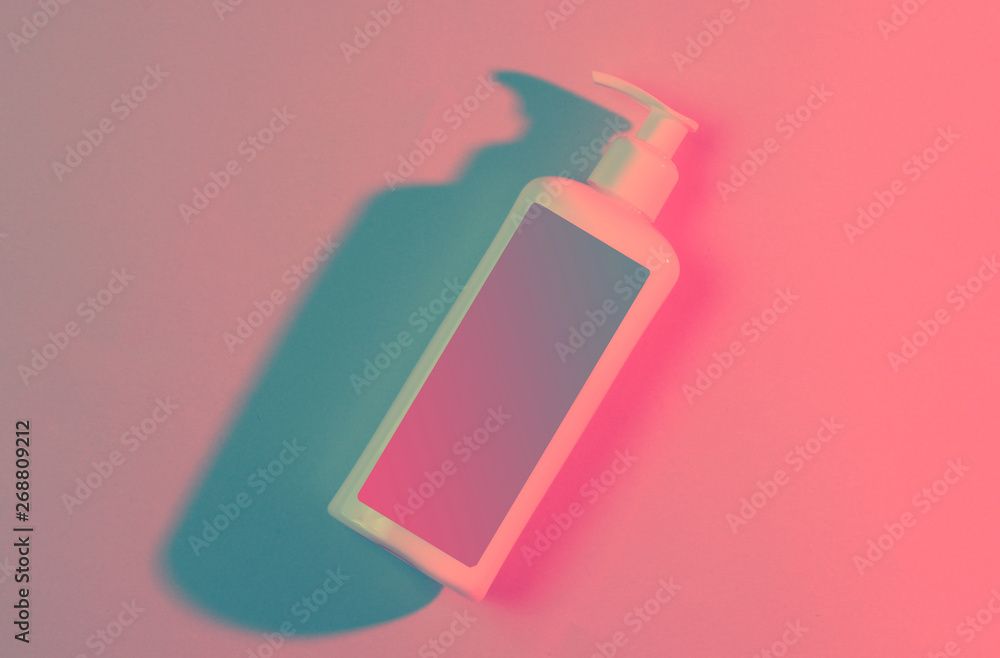 neon pink blue light. Retro style 80s, minimalism neon pink blue light. Retro style 80s, minimalism