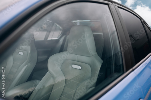 Leather seats of modern sport car