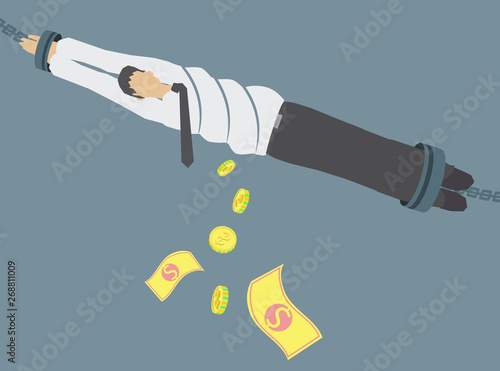 Illustration of businessman has squeezed