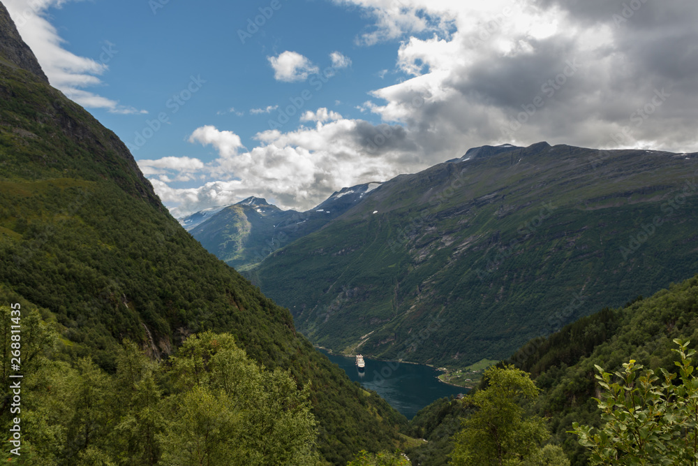 Mountain landscape, in Geiranger, Norway