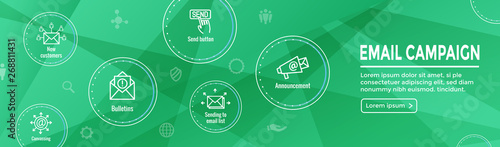 Email marketing campaigns icon set - web header banner