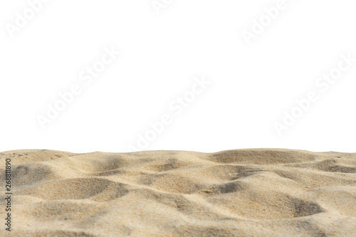 Close up Of Sand Texture On The Beach Sea In The Summer Sun. With Isolated Clipping Path On White Screen.