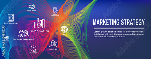 Marketing Strategy Web Header Hero Image Banner with inbound lead generation, chat, & seo ideas