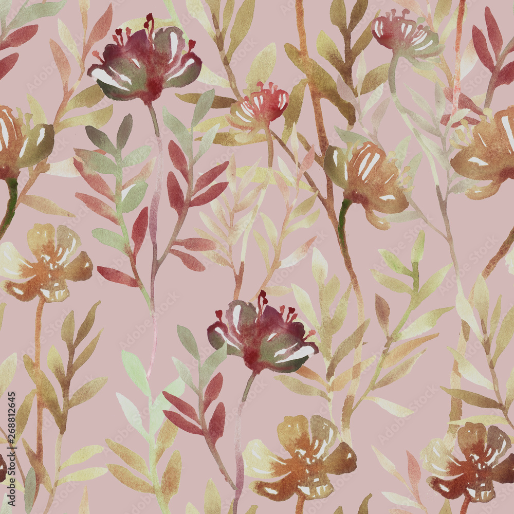 Anemones (peony) seamless pattern. Hand drawn watercolor botanical illustration. Wallpaper, fabric, textile design. Anemones (peony) seamless pattern. Hand drawn watercolor botanical illustration. Wallpaper, fabric, textile design.