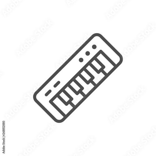 Musical instrument synthesizer line outline icon