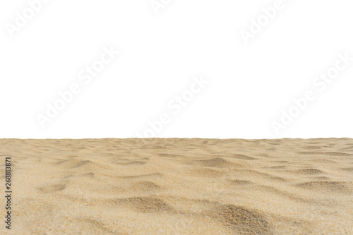Close up Of Sand Texture On The Beach Sea In The Summer Sun. With Isolated Clipping Path On White Screen.