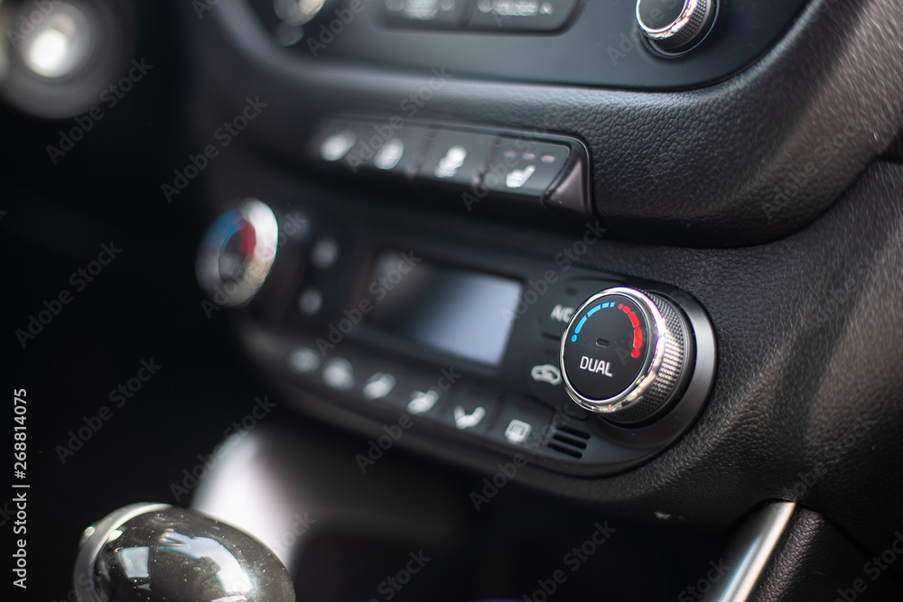 Fototapeta premium Modern car dashboard. Screen multimedia system. Climate control.