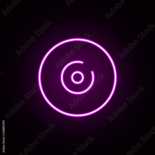 CD neon icon. Elements of bar set. Simple icon for websites, web design, mobile app, info graphics