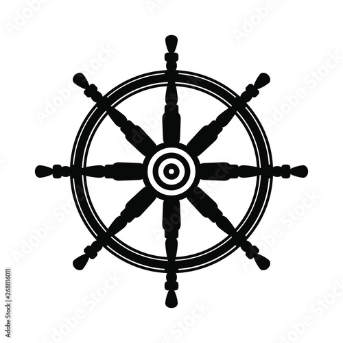 Rudder vector icon black an...