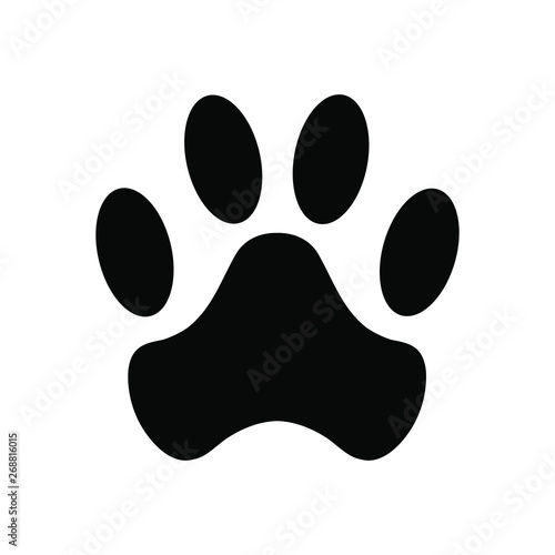 Cat paw vector icon black a...