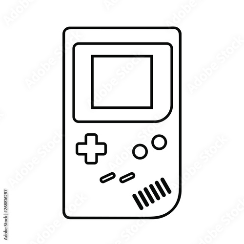 Retro Handheld game console line icon