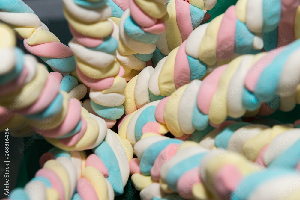 Details of some sweets made from marshmallow for a birthday party 