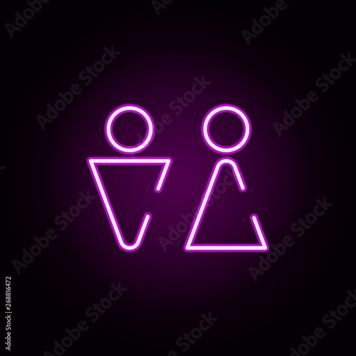 wc neon icon. Elements of bar set. Simple icon for websites, web design, mobile app, info graphics