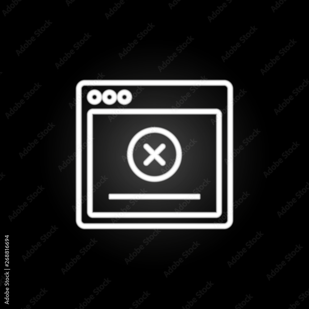 browser delete webpage neon icon. Elements of browser set. Simple icon for websites, web design, mobile app, info graphics browser delete webpage neon icon. Elements of browser set. Simple icon for websites, web design, mobile app, info graphics