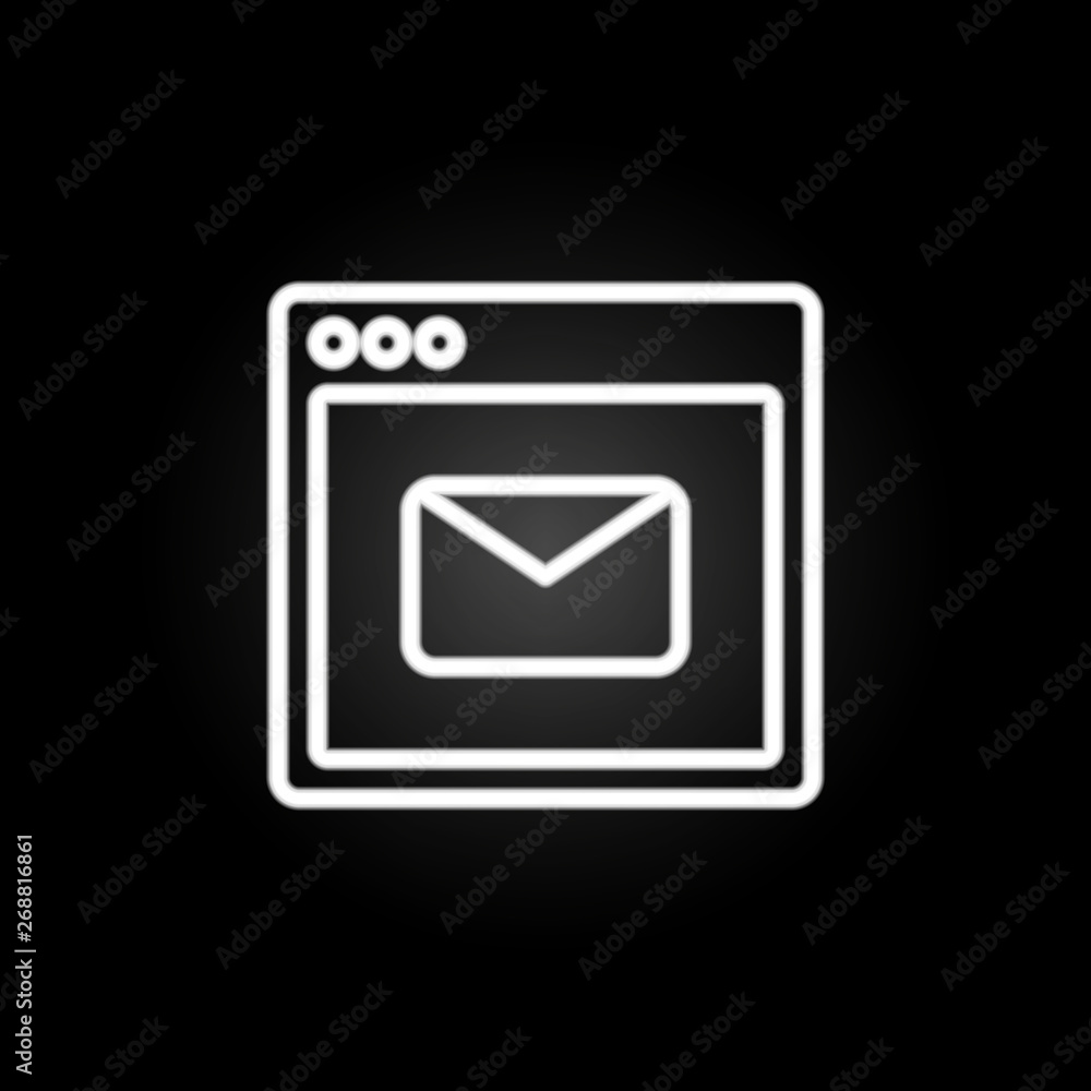browser message webpage neon icon. Elements of browser set. Simple icon for websites, web design, mobile app, info graphics browser message webpage neon icon. Elements of browser set. Simple icon for websites, web design, mobile app, info graphics