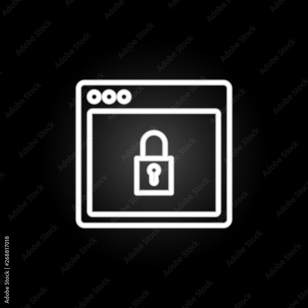 browser lock webpage neon icon. Elements of browser set. Simple icon for websites, web design, mobile app, info graphics browser lock webpage neon icon. Elements of browser set. Simple icon for websites, web design, mobile app, info graphics