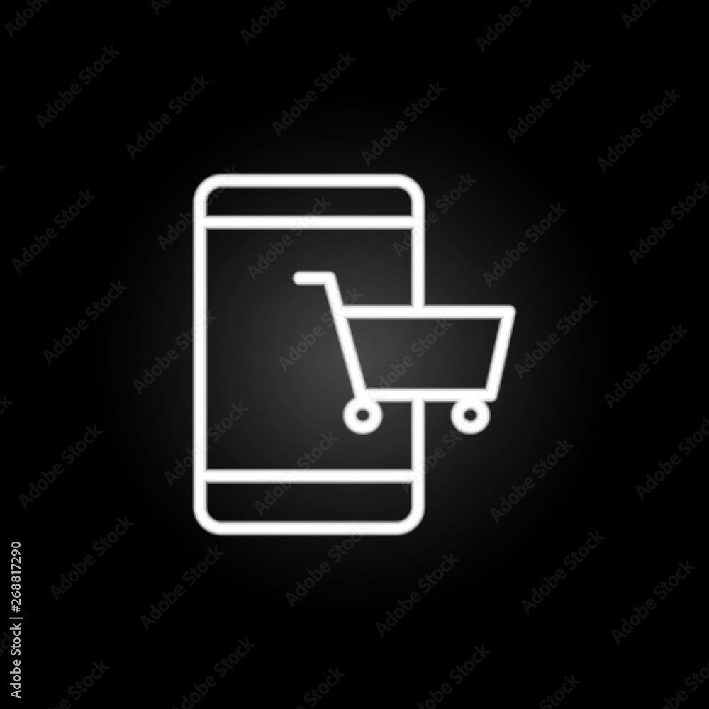 mobile app purchases neon icon. Elements of commerce set. Simple icon for websites, web design, mobile app, info graphics mobile app purchases neon icon. Elements of commerce set. Simple icon for websites, web design, mobile app, info graphics