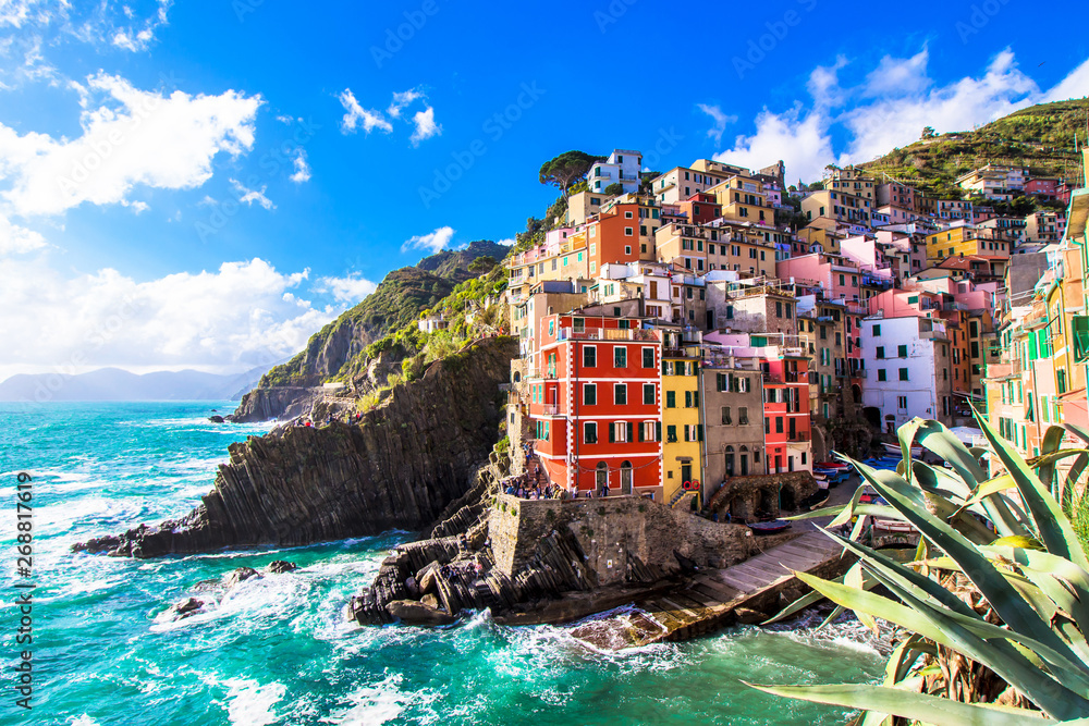 Fototapeta Riomaggiore, wioska w Cinque Terre we Włoszech