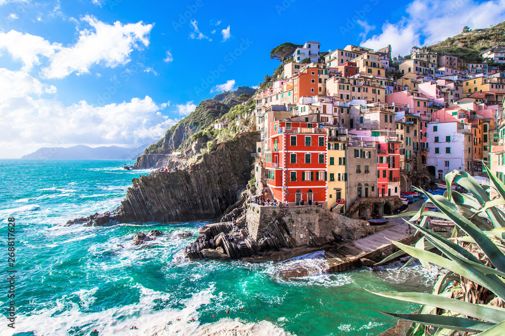 Fototapeta Riomaggiore, wioska w Cinque Terre we Włoszech