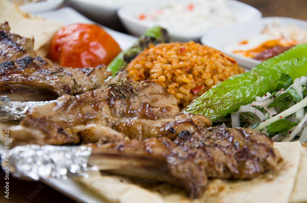 Turkish Grilled Chop and Turkish Appetizers Turkish Grilled Chop and Turkish Appetizers