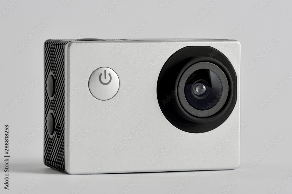Action camera on white background Action camera on white background