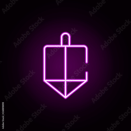 dreidel neon icon. Elements of hannukah set. Simple icon for websites, web design, mobile app, info graphics