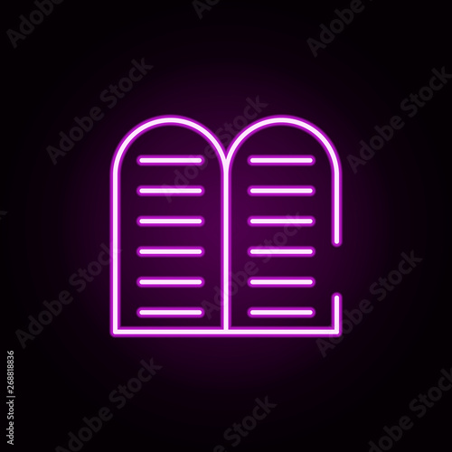 Halakha neon icon. Elements of hannukah set. Simple icon for websites, web design, mobile app, info graphics