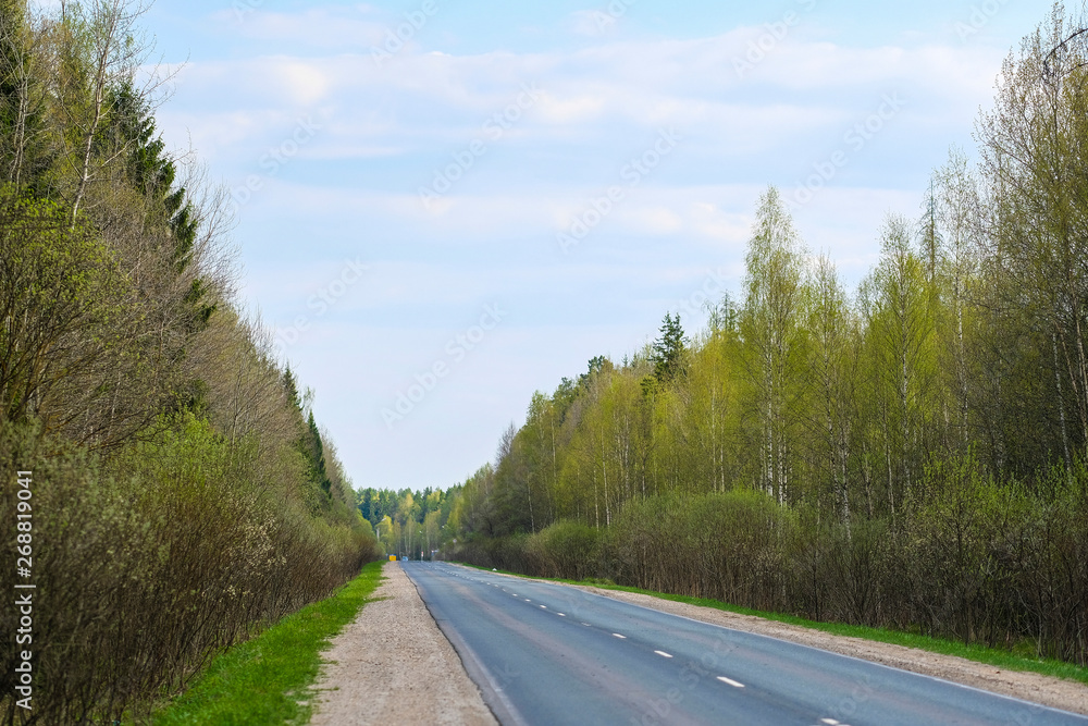 Fototapeta premium landscape with the image of country road in Moscow region