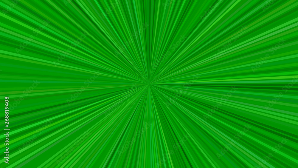 Obraz premium Green psychedelic abstract starburst stripe background - vector explosion graphic design