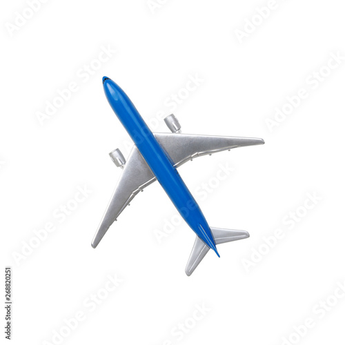 Model plane on white background
